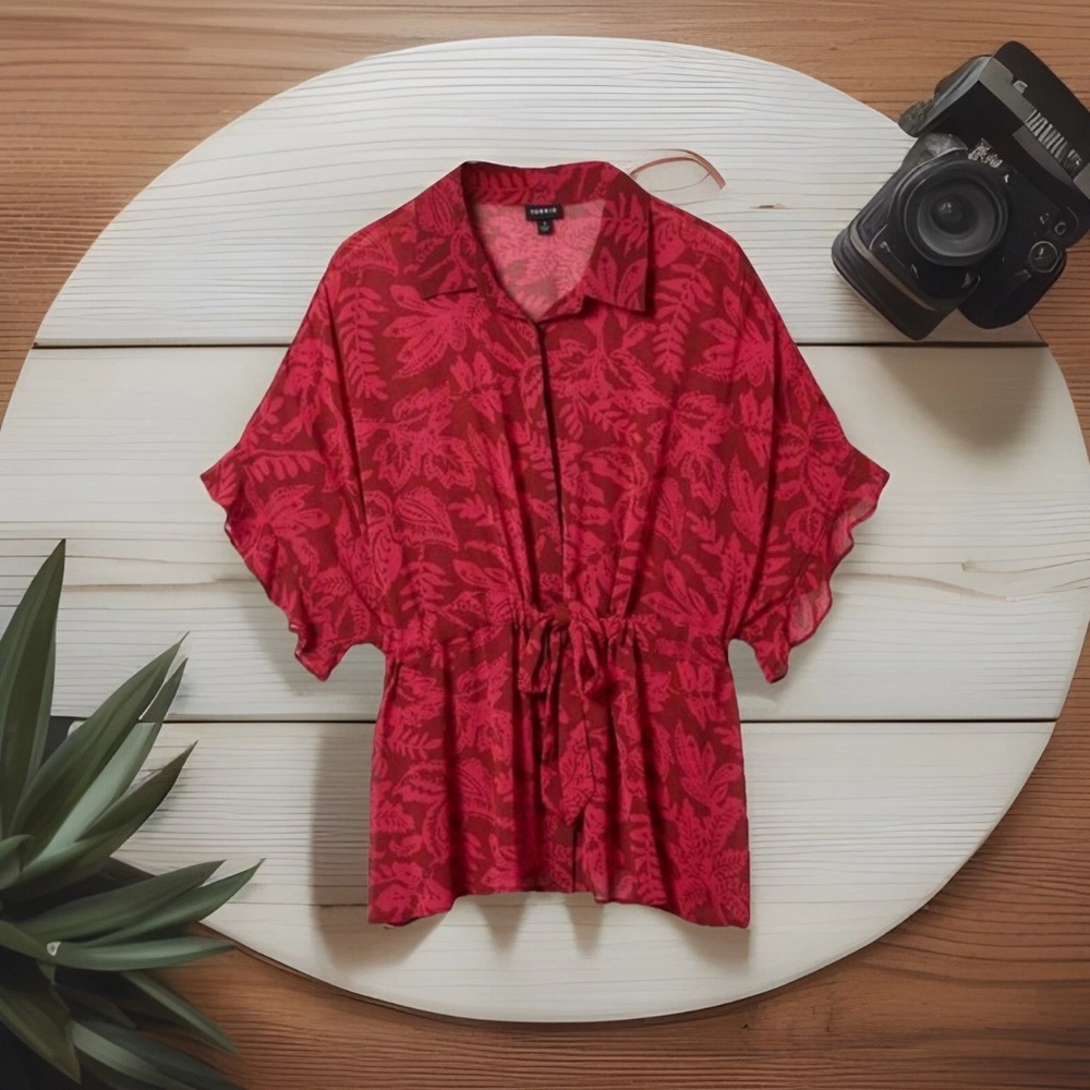 TORRID | Dolman Button Up Short Sleeve Sz 4X